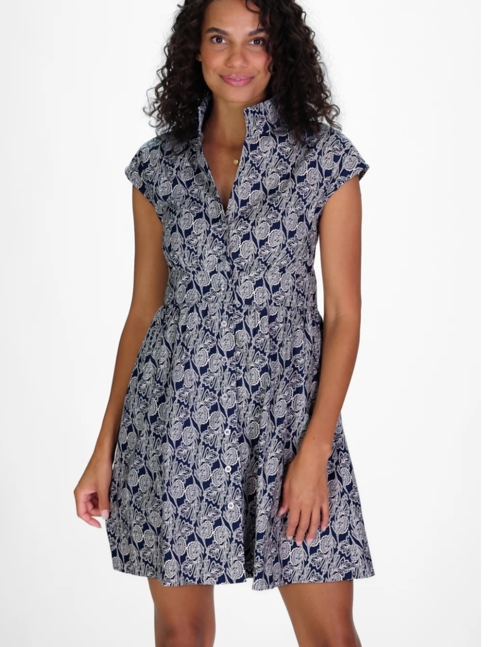 Duffield Lane Navy and White Floral Mini Dress